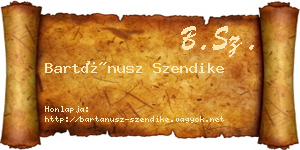 Bartánusz Szendike névjegykártya